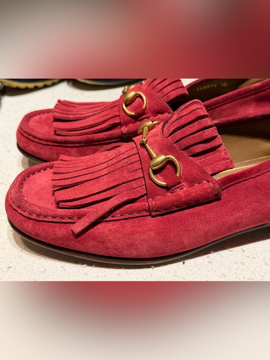 Gucci Red Horsebit 1953  Suede loafers main image 8